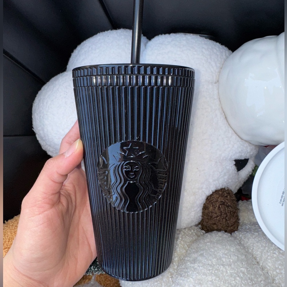 Starbucks Glossy Black Tumbler with Straw